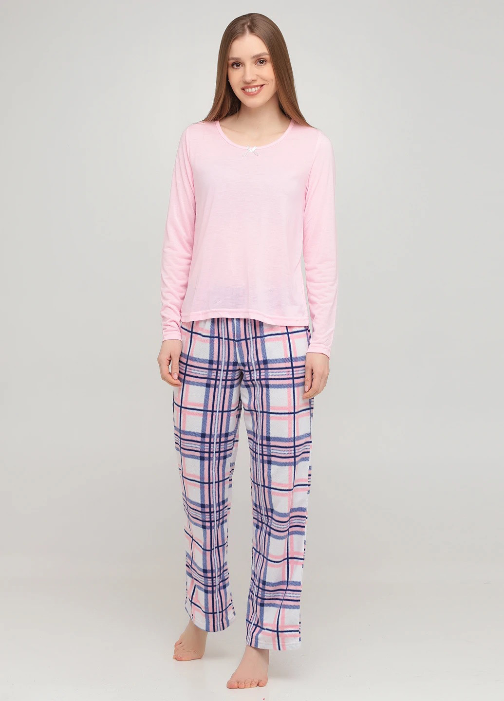 Светло-розовый демисезонный комплект (лонгслив, брюки) Studio