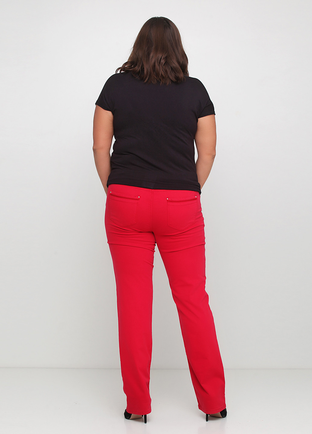 Красные джинсовые демисезонные прямые брюки Maison