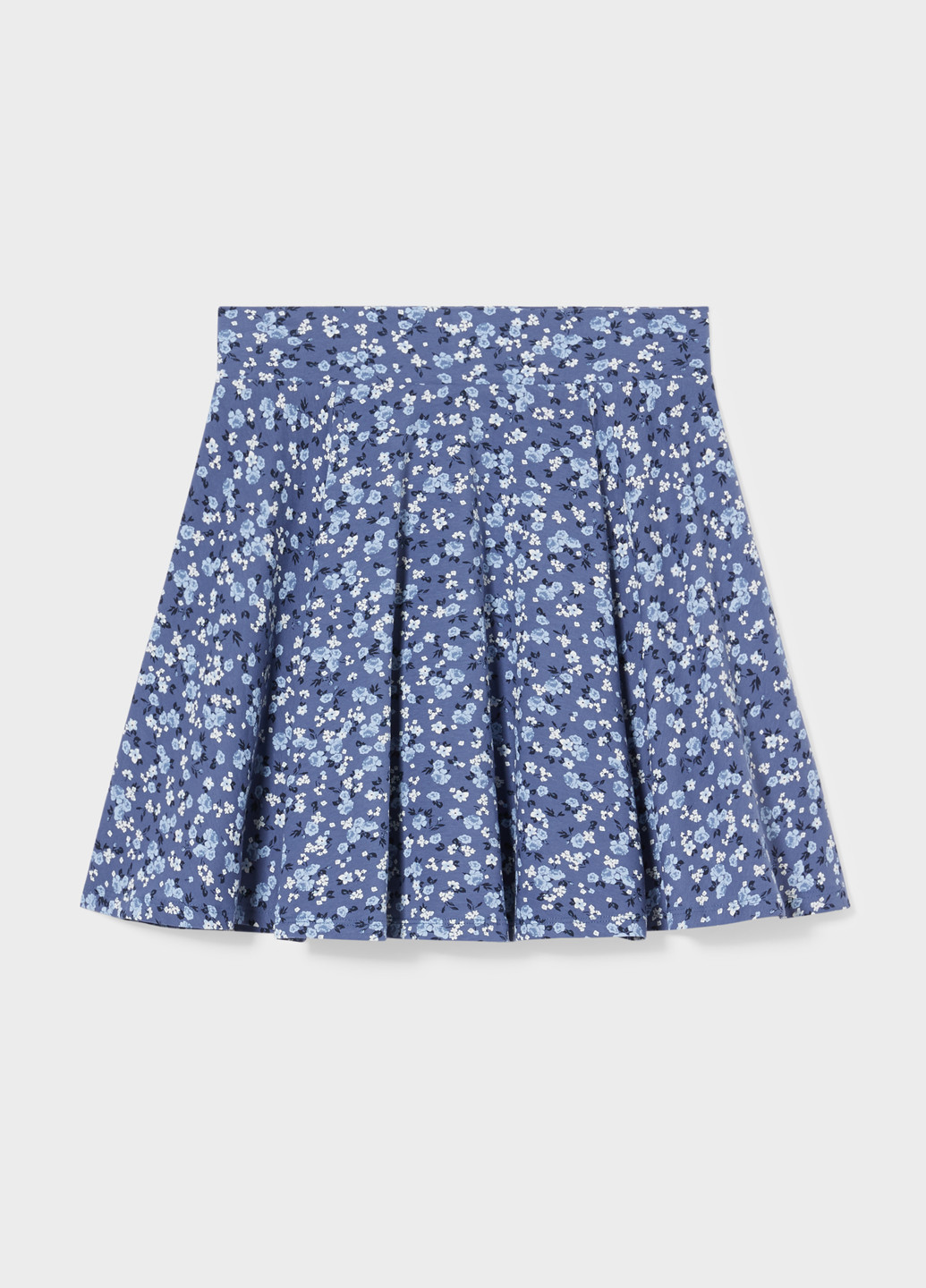 Светло-синяя кэжуал цветочной расцветки юбка C&A клешированная