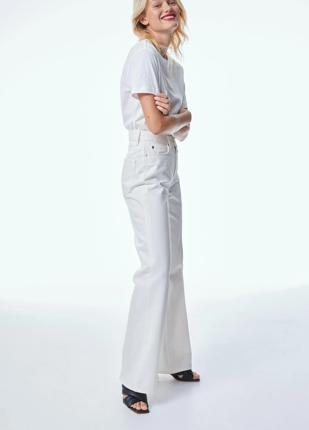 Футболка,білий, H&M Basic - (255192421)