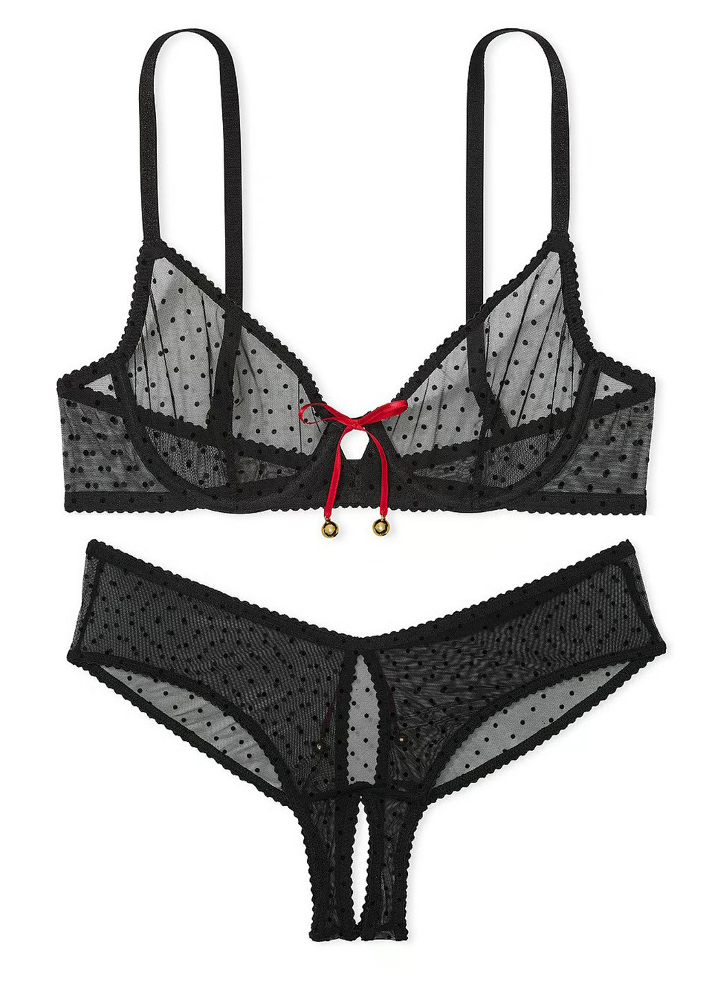 Чорний демісезонний комплект (бюстгальтер, трусики) Victoria's Secret