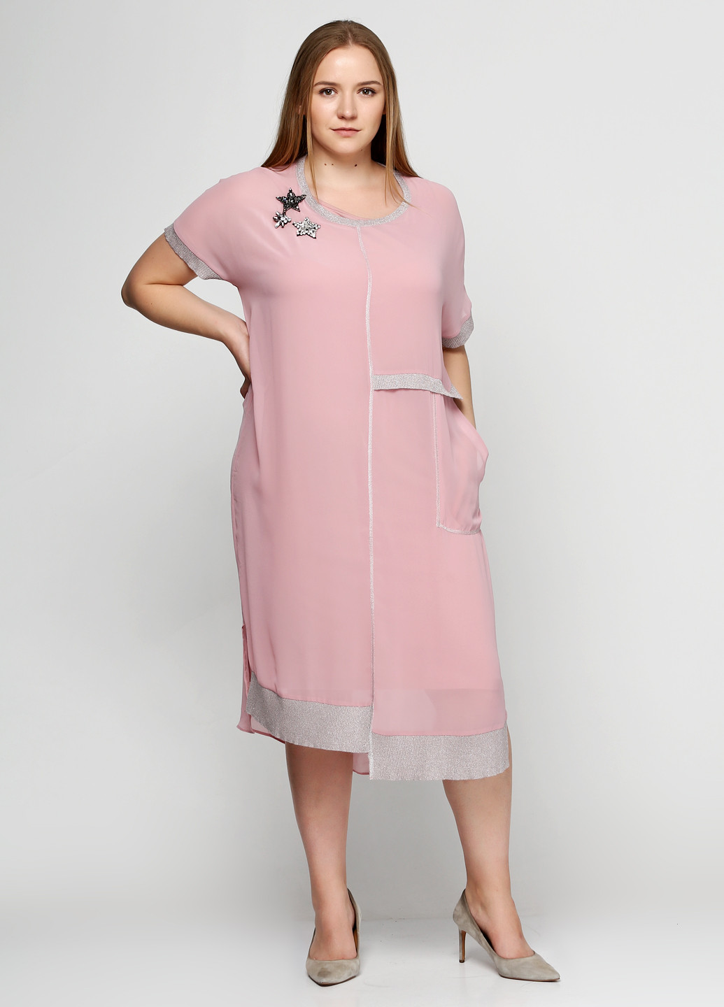 Розовое кэжуал платье Miss Dalida