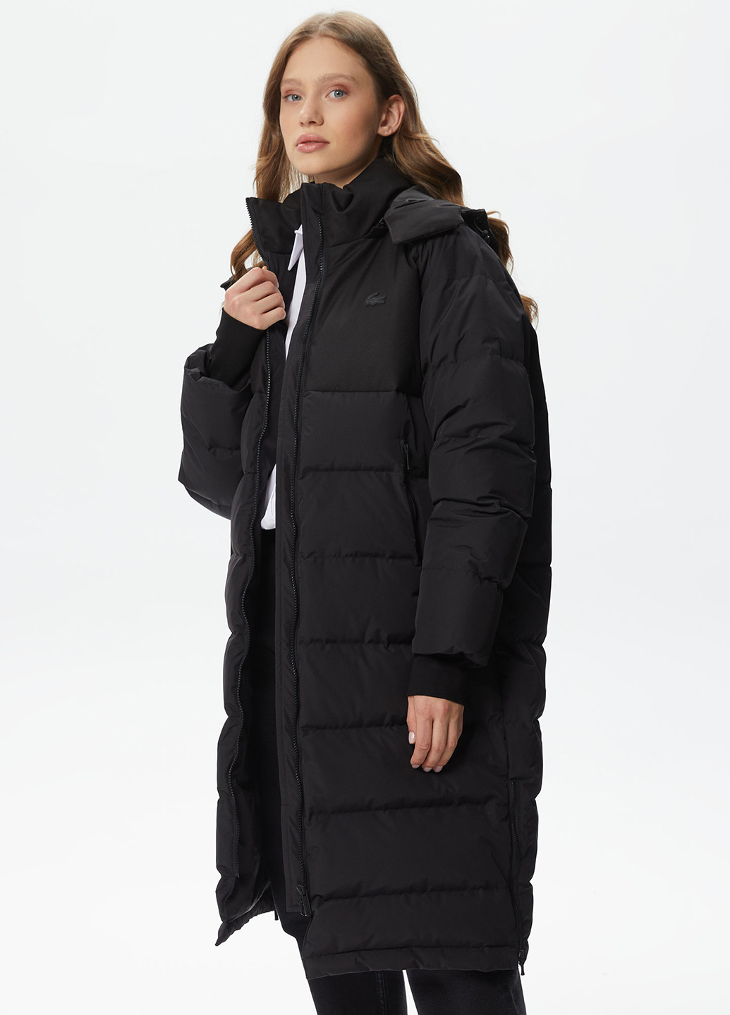 Черная демисезонная куртка Lacoste