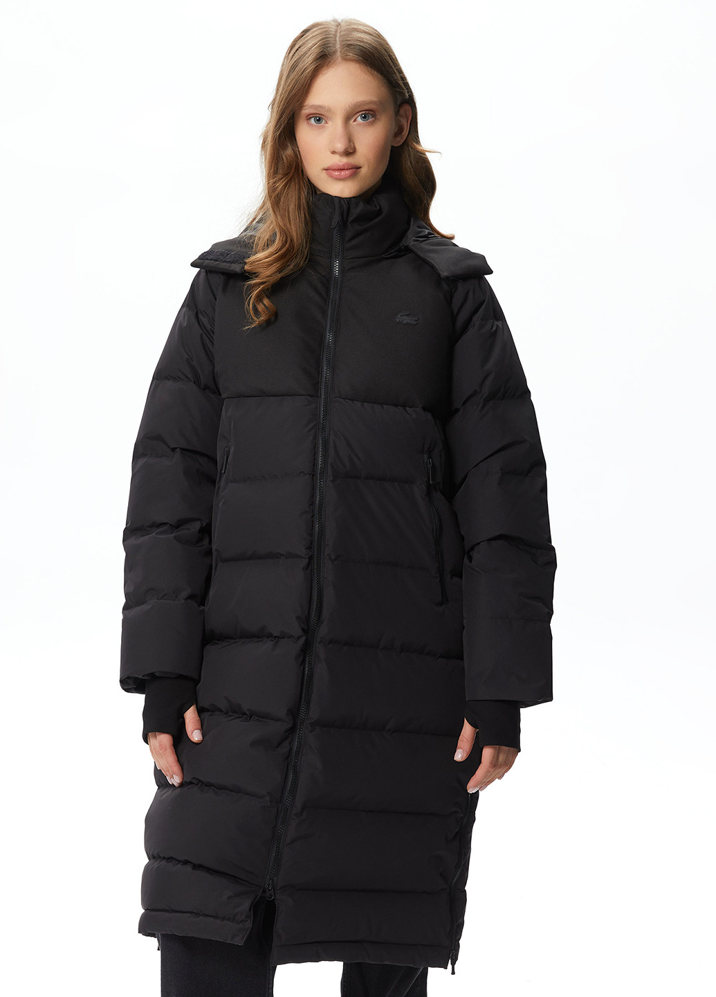 Черная демисезонная куртка Lacoste