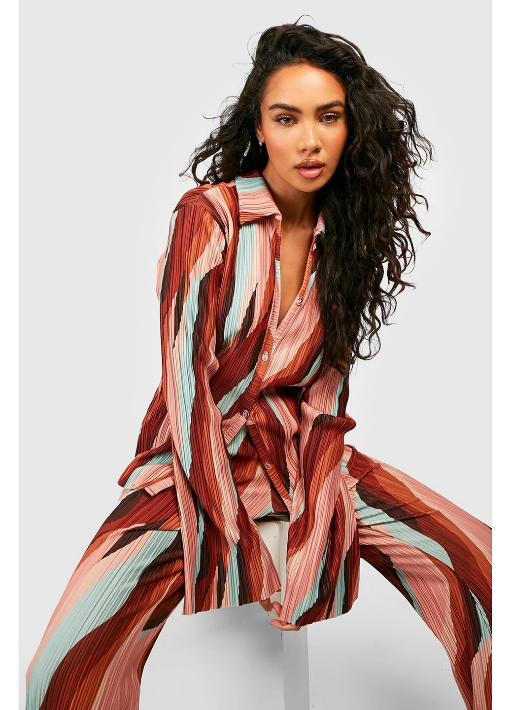 Коричнева блуза Boohoo