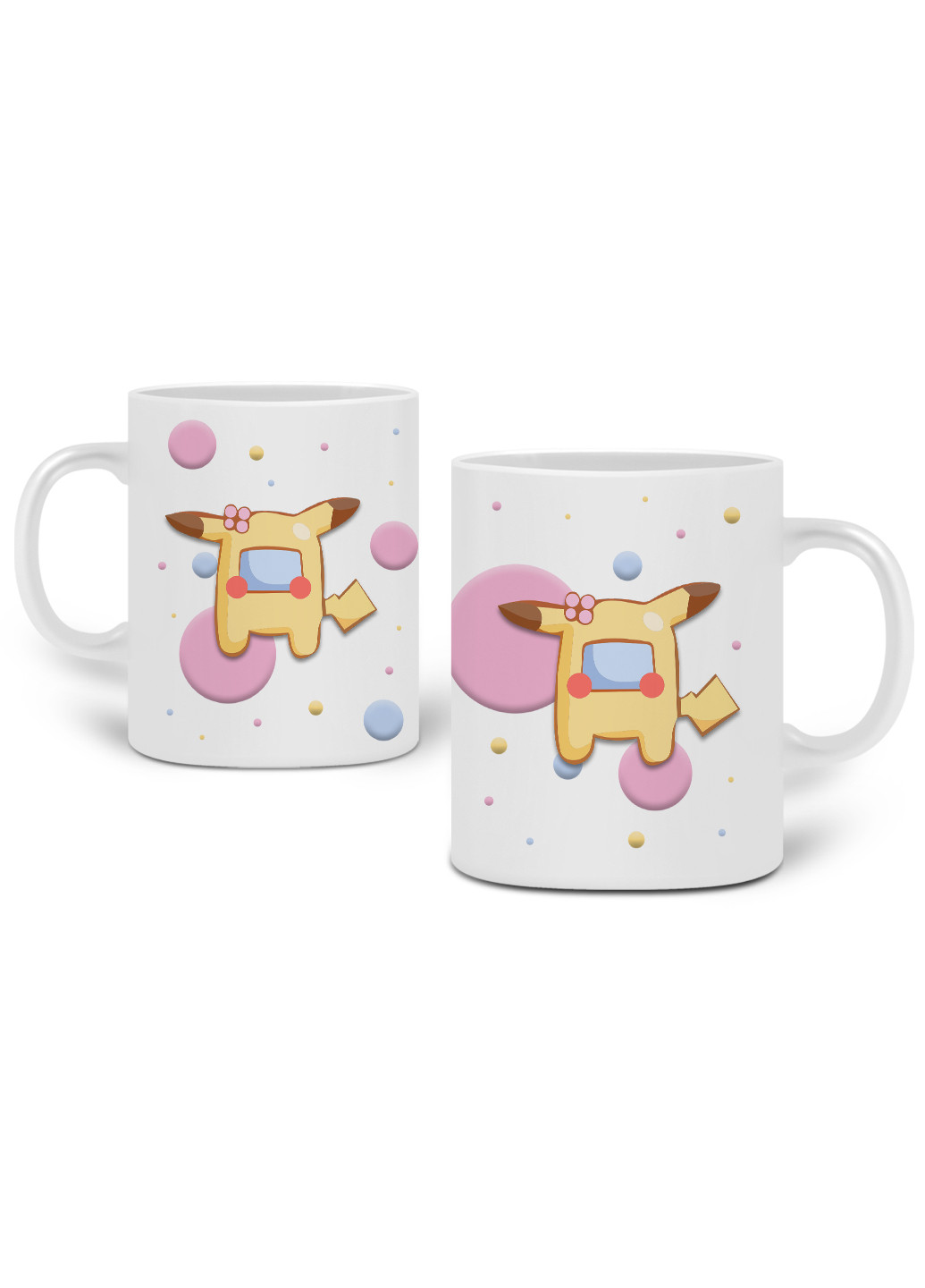 Кружка Амонг Ас Покемон Пікачу (Among Us Pokemon Pikachu) 330 мл горнятко керамічне (20259-2419) MobiPrint (219777496)