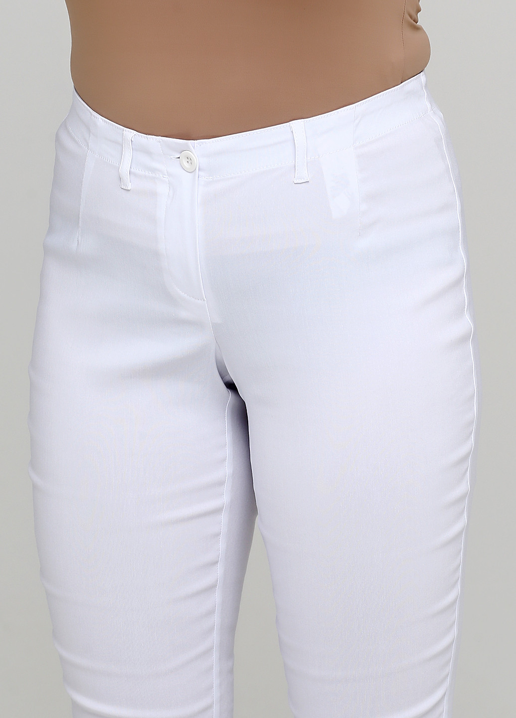 Белые кэжуал демисезонные зауженные брюки Sheego