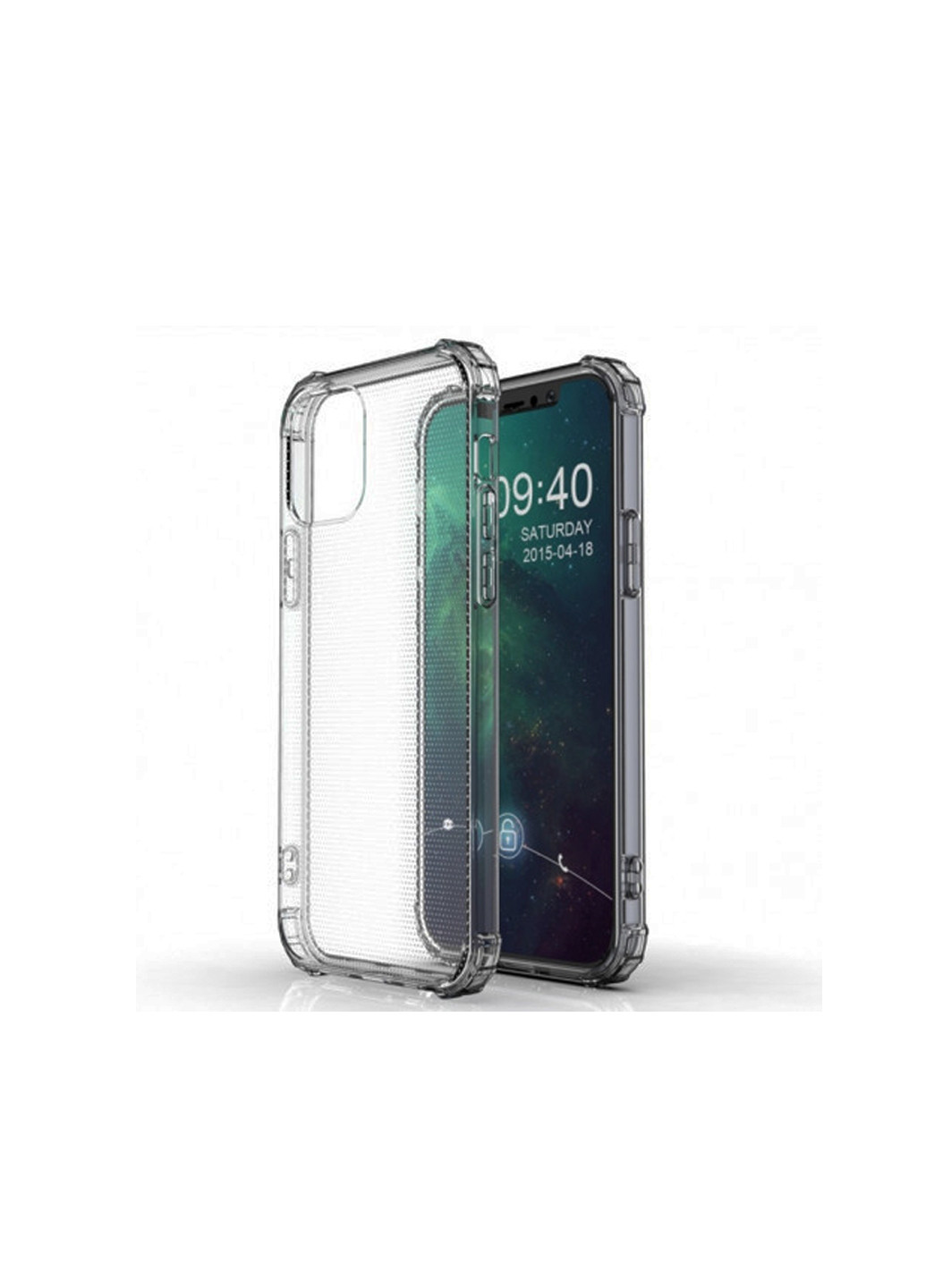 Чехол силиконовый противоударный для iPhone 12/12 Pro прозрачный серый Clear Gray ARM (245963796)