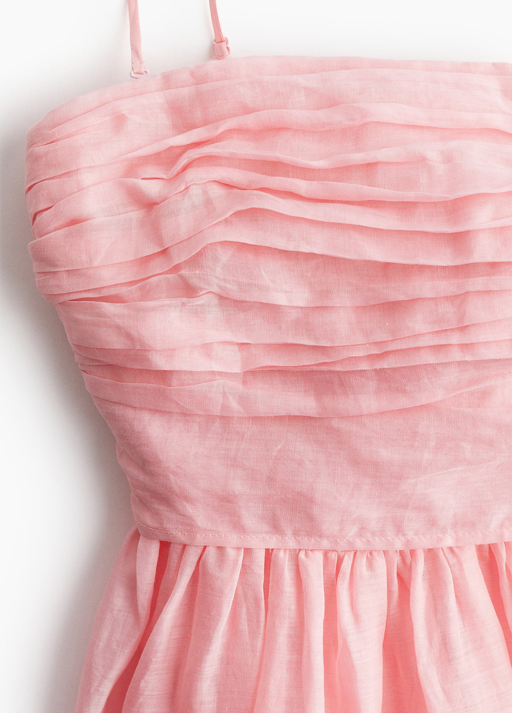 Розовое кэжуал платье бандо H&M однотонное