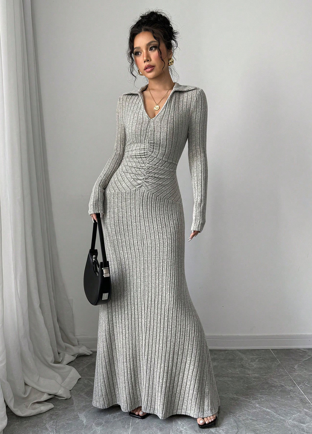 Сіра кежуал сукня SHEIN меланжева