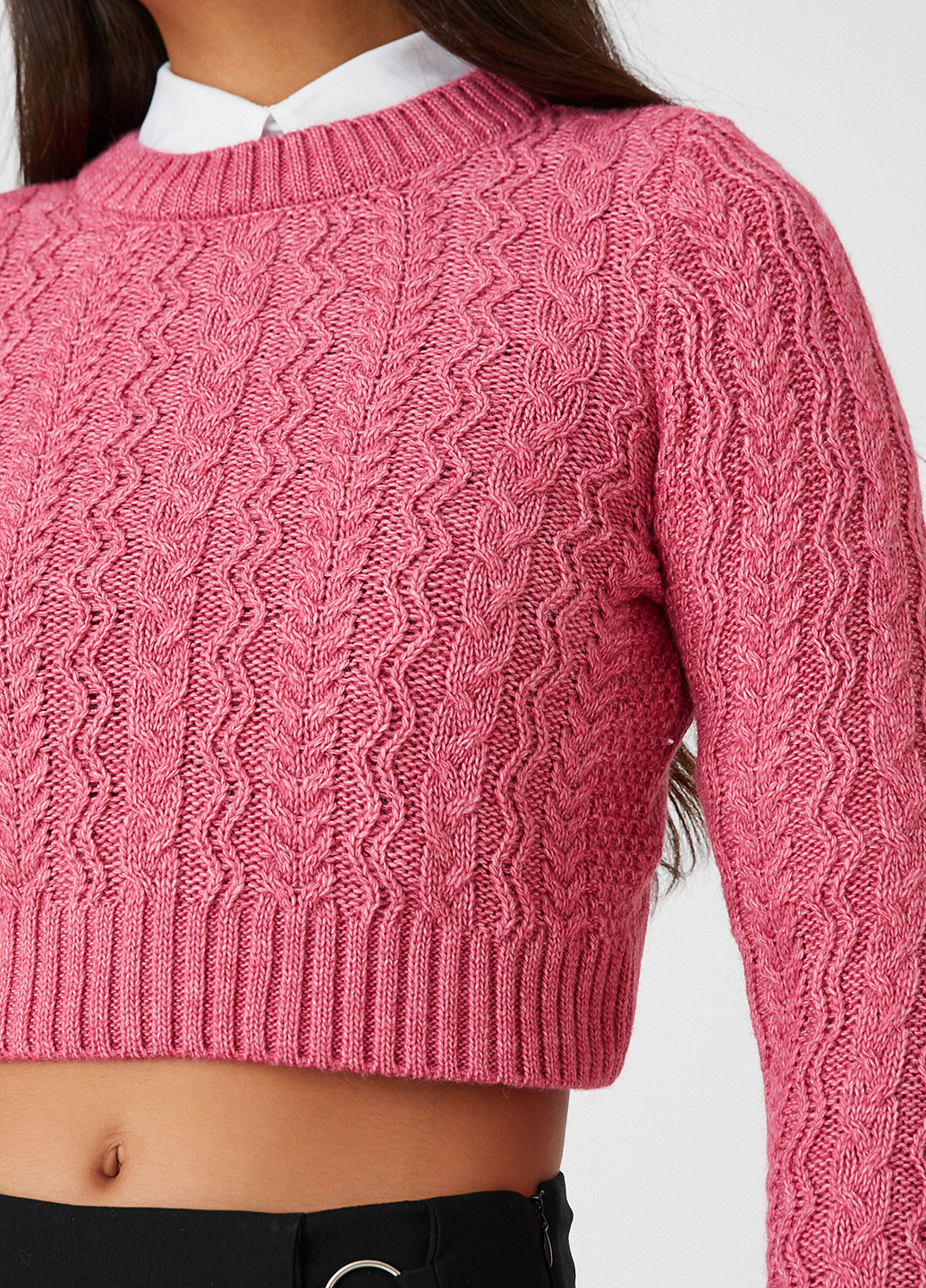 Темно-розовый зимний свитер джемпер KOTON