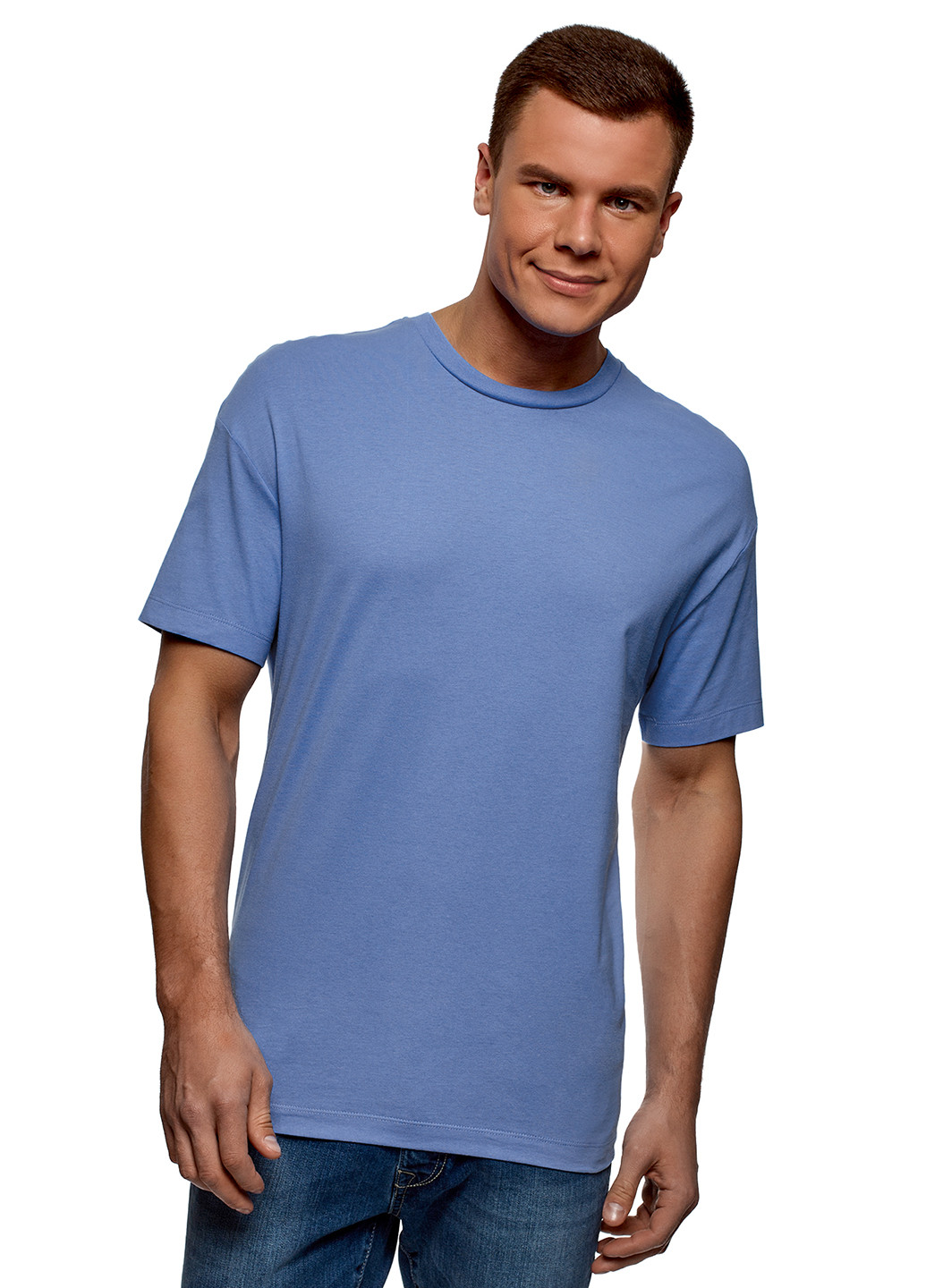 Голубая футболка Oodji