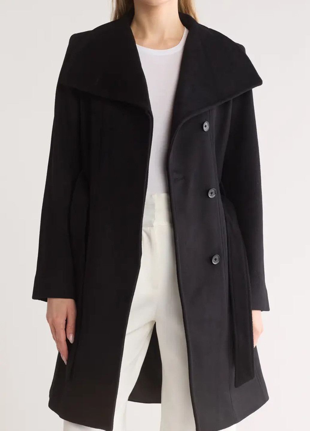 Черное демисезонное Пальто однобортное Michael Kors