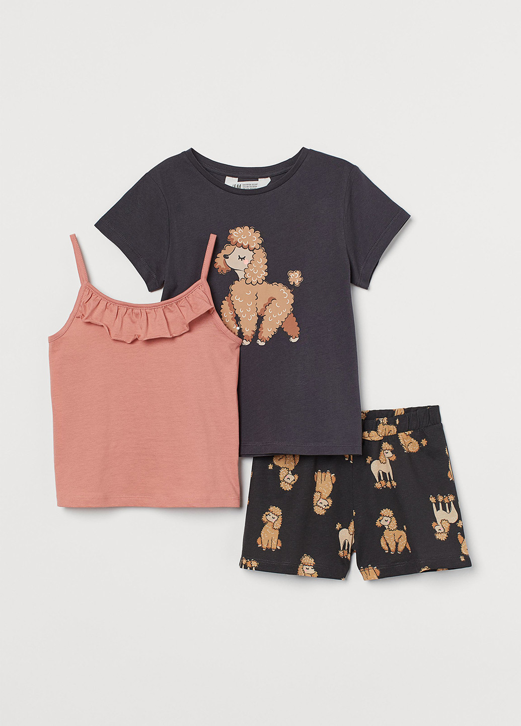 Комбинированный летний комплект (футболка, майка, шорты) H&M