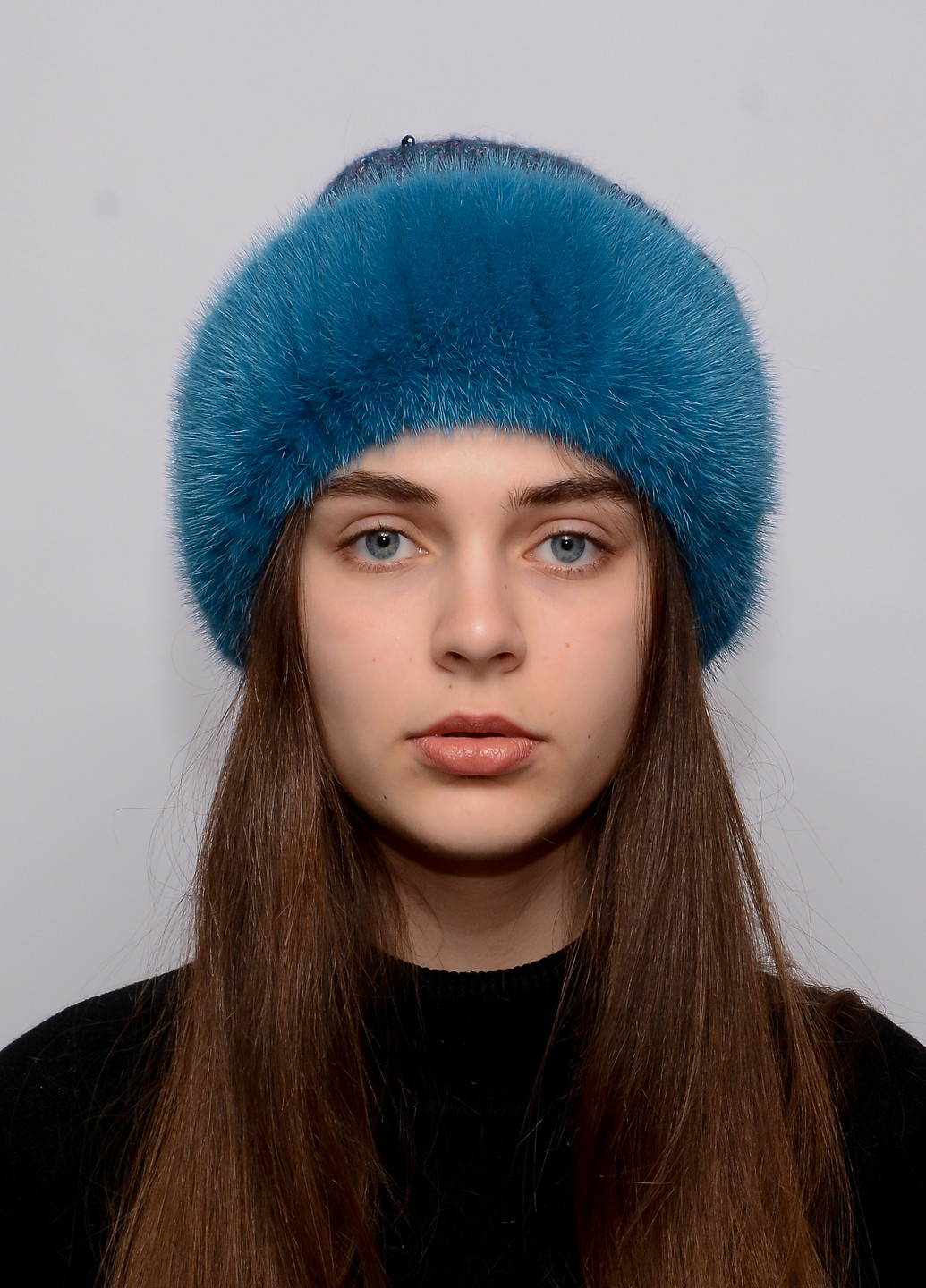 Женская зимняя норковая шапка с бубоном Меховой Стиль ажур (199007418)