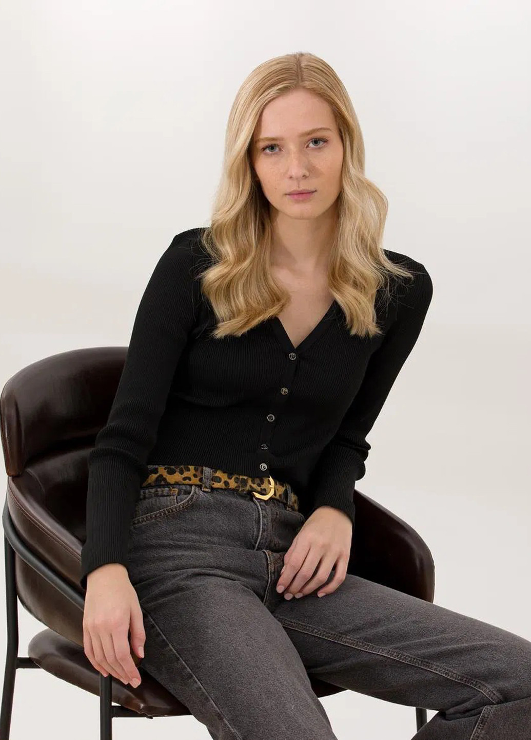 Черный демисезонный кардиган Pierre Cardin