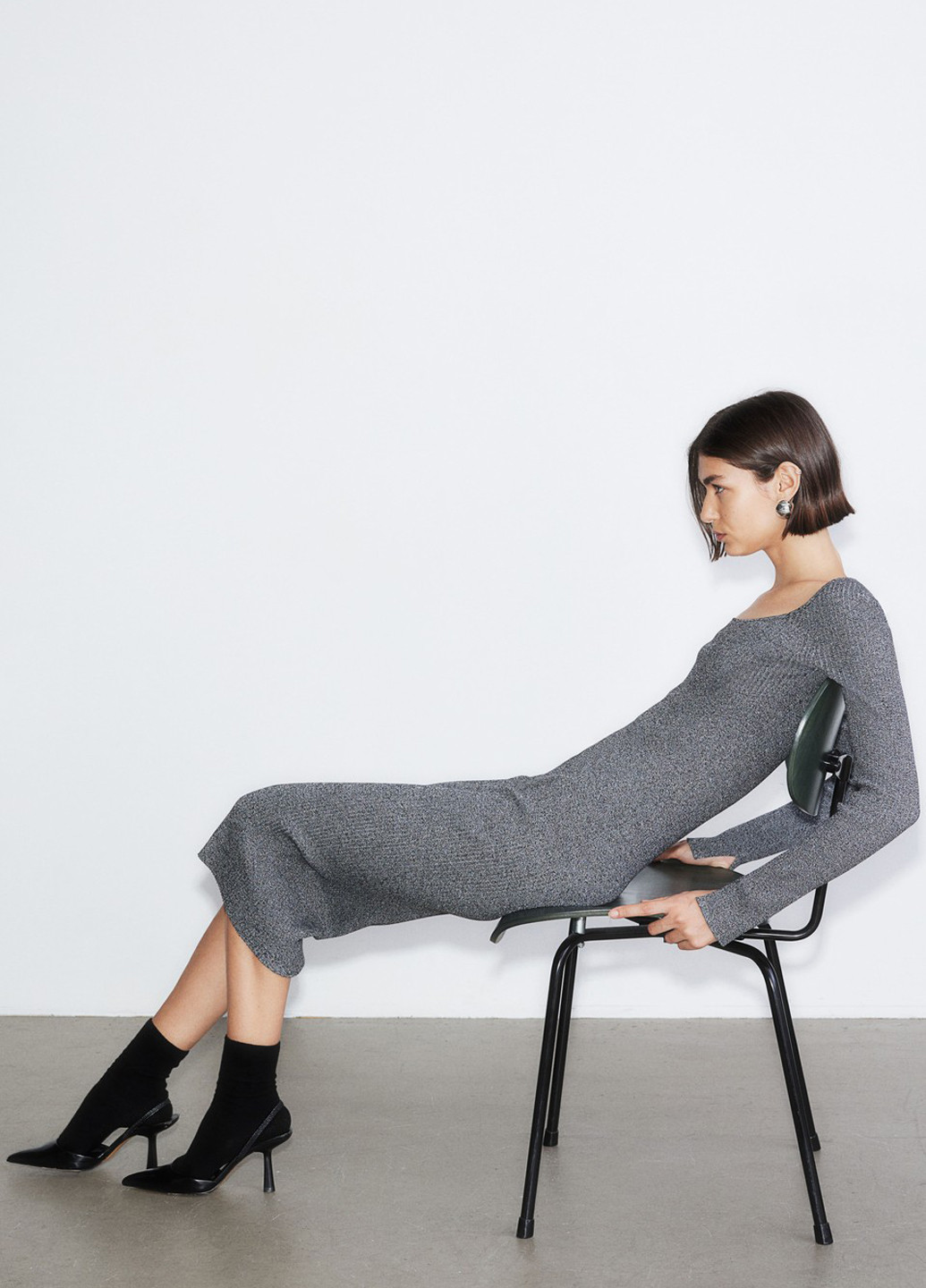 Чорна кежуал сукня H&M меланжева