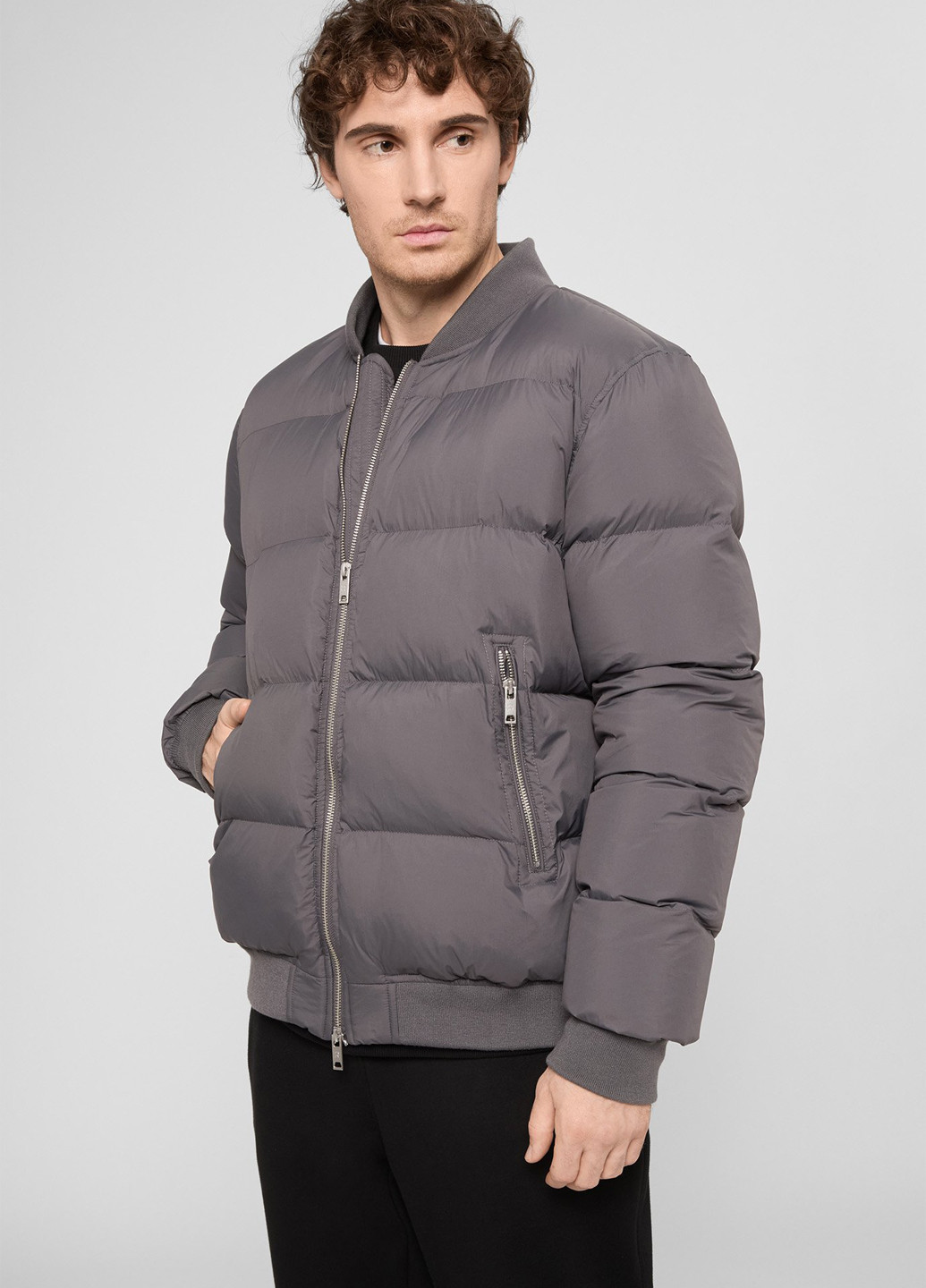 Темно-серый зимний Пуховик PRPY