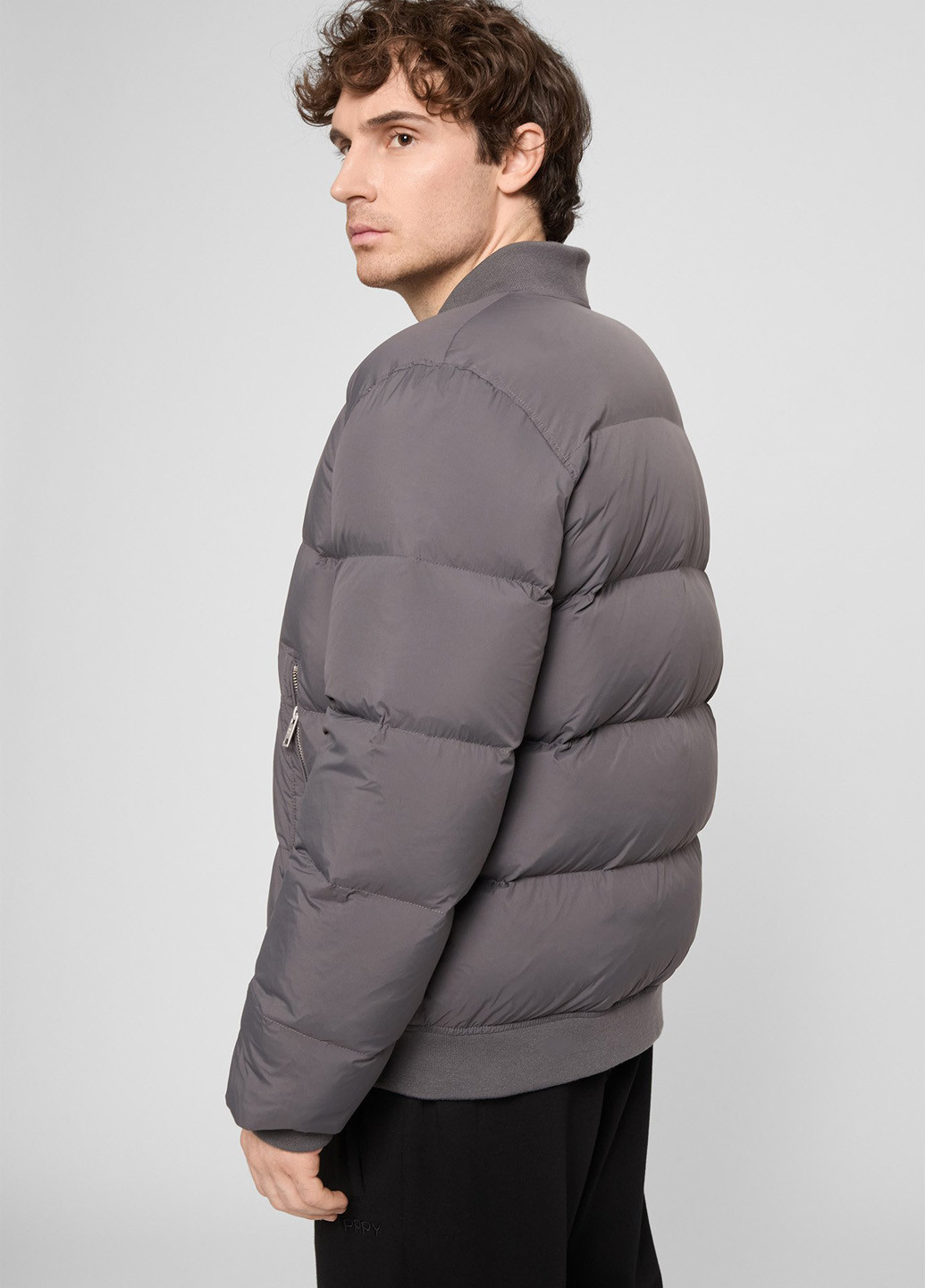 Темно-серый зимний Пуховик PRPY