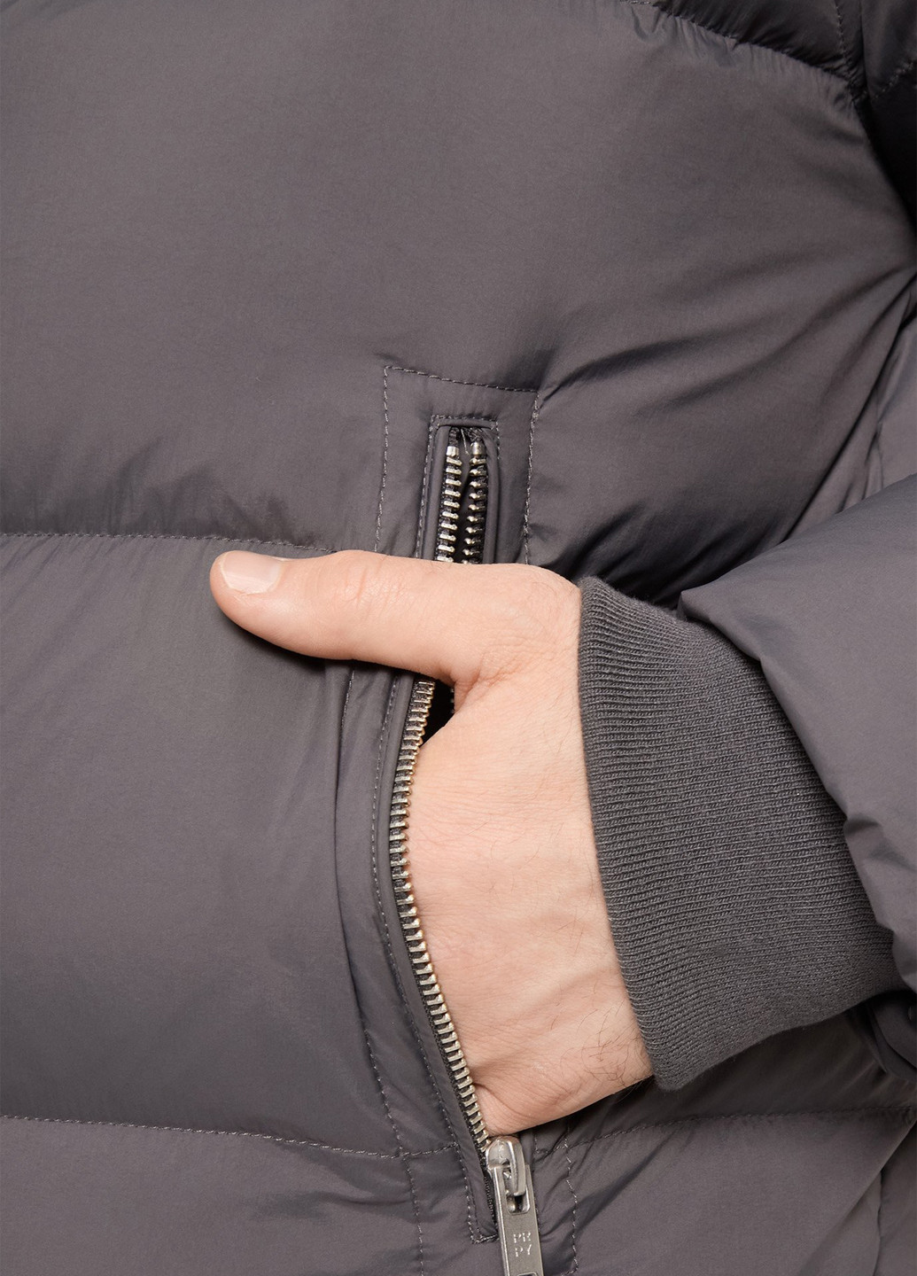 Темно-серый зимний Пуховик PRPY