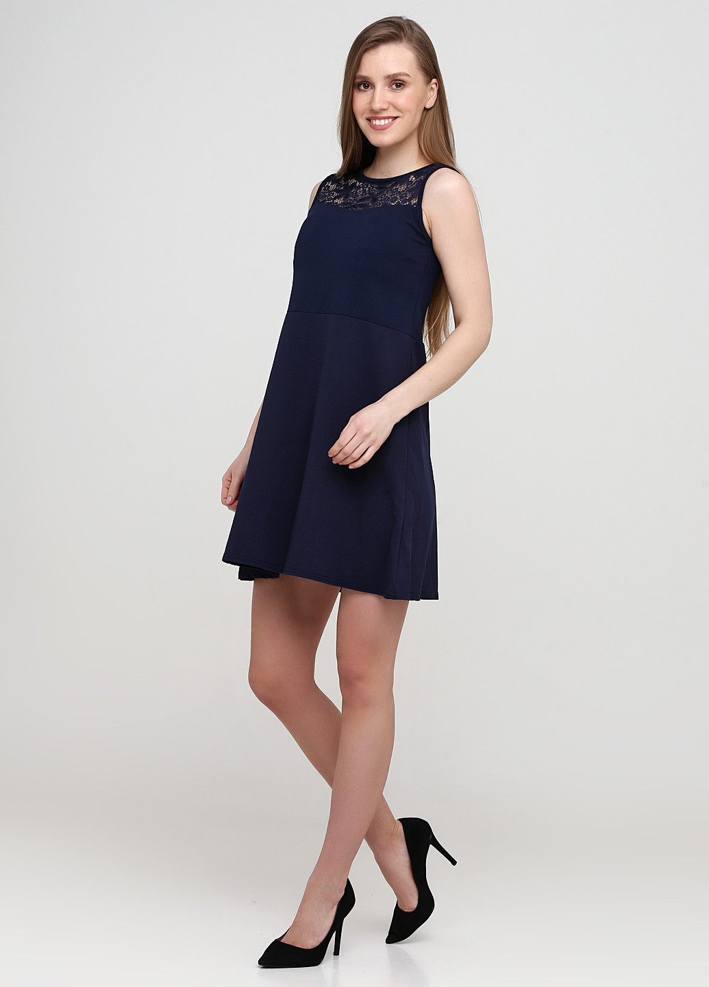 Темно-синя кежуал плаття, сукня а-силует Made in France однотонна