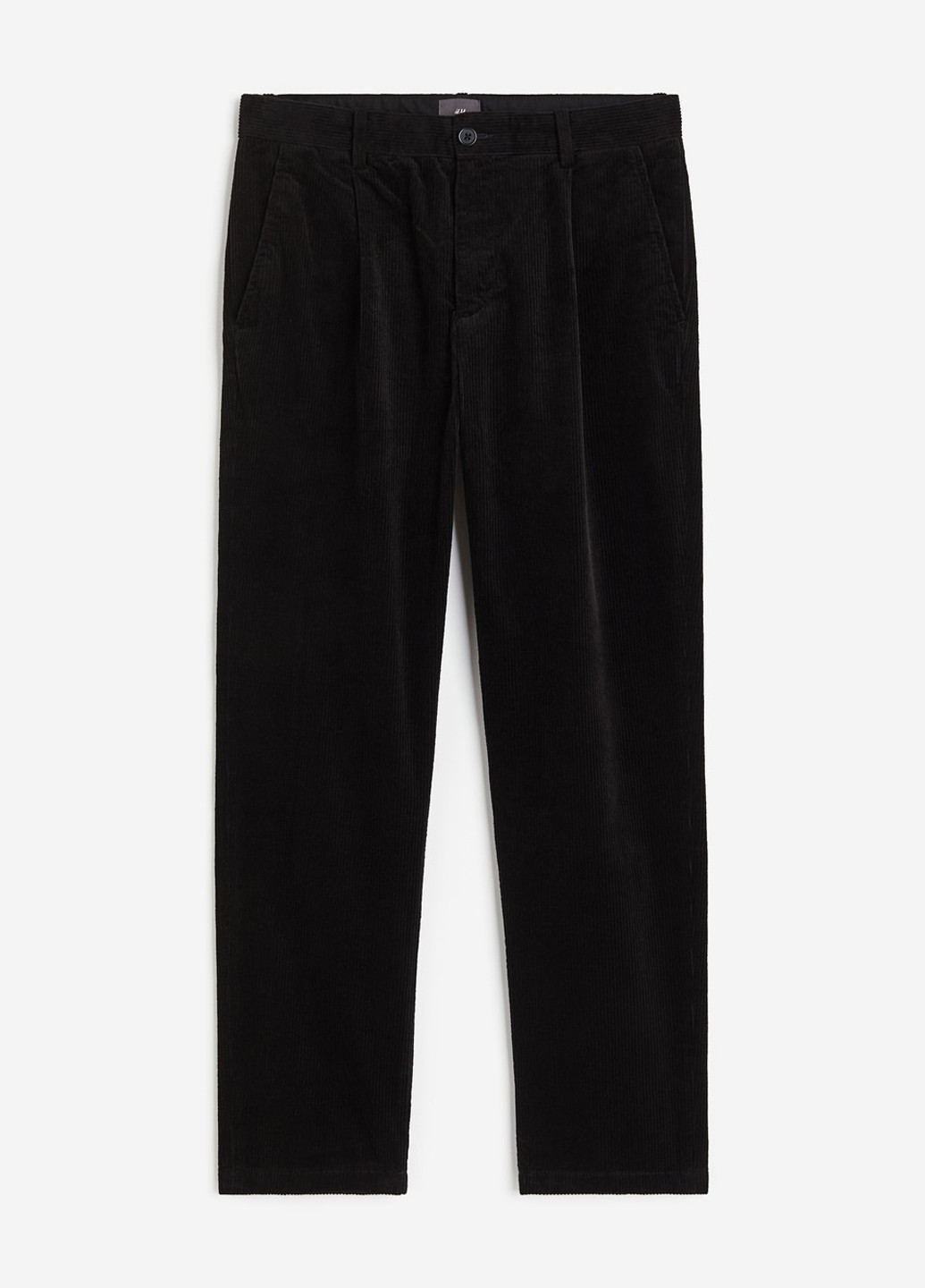 Черные кэжуал демисезонные прямые брюки H&M