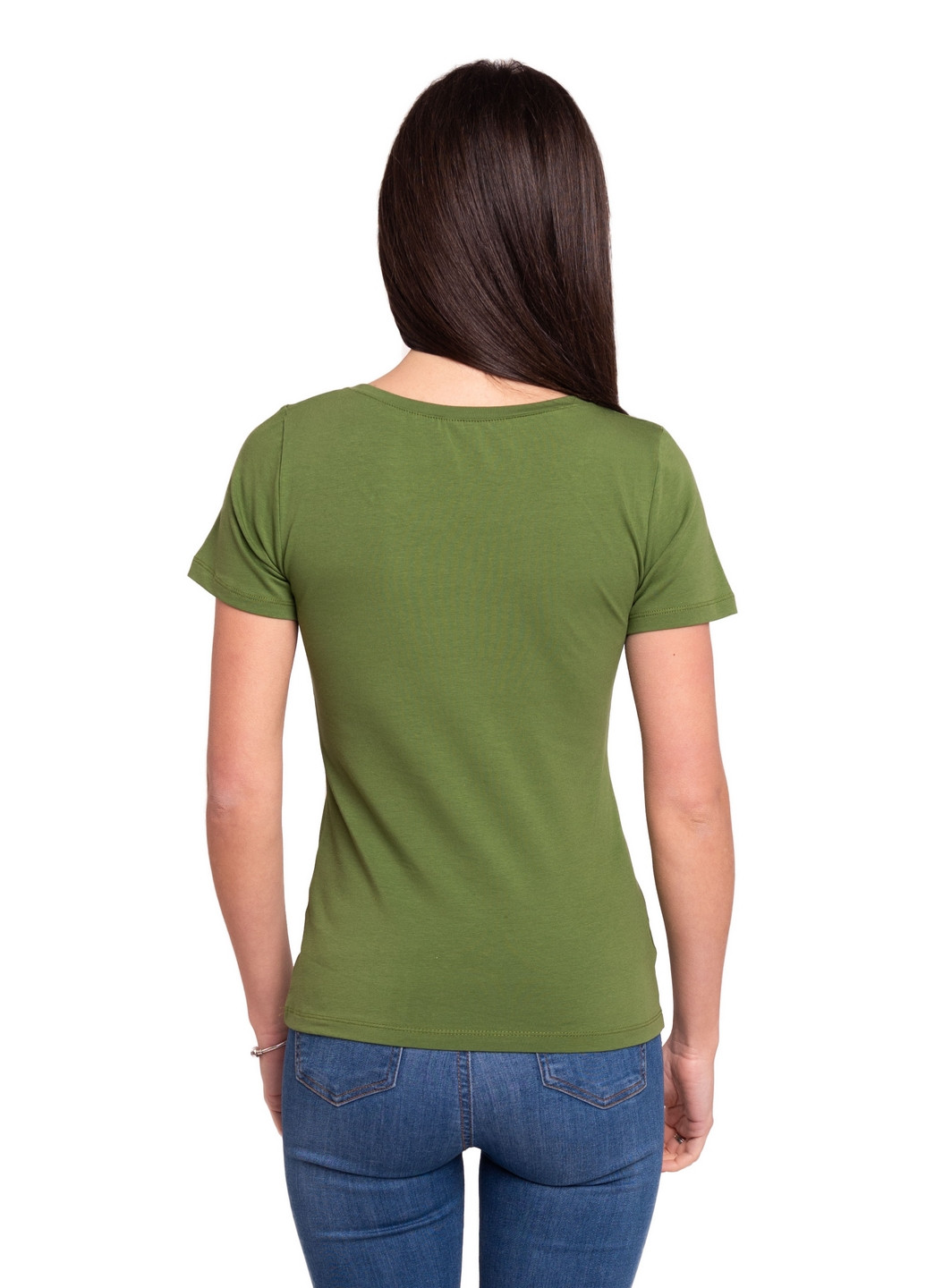 Оливковая всесезон футболка женская Наталюкс 41-2347