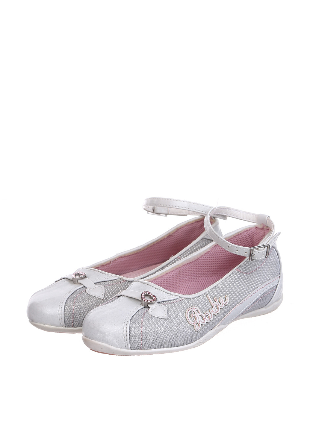 Серебряные туфли без каблука Barbie