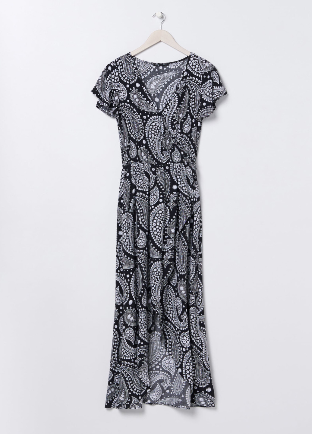 Черно-белое кэжуал платье на запах Sinsay турецкие огурцы
