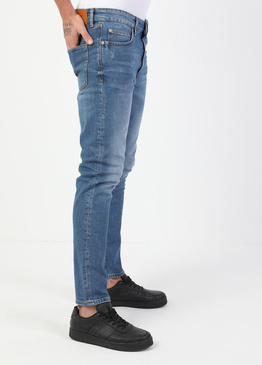 Синие демисезонные скинни джинсы Colin's
