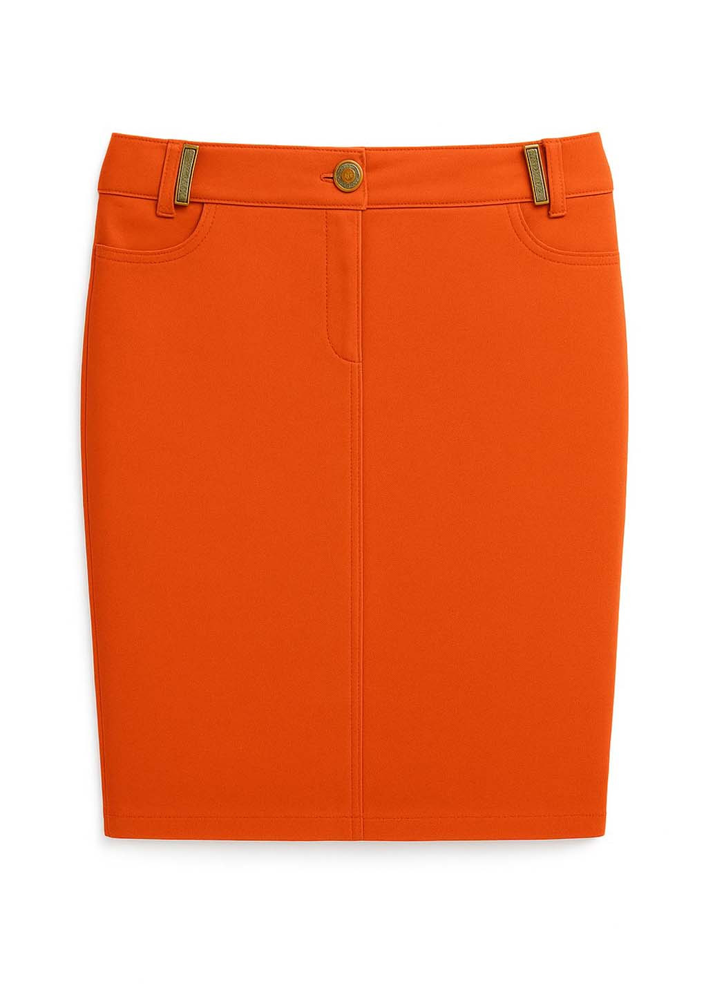 Оранжевая кэжуал однотонная юбка Sassofono карандаш