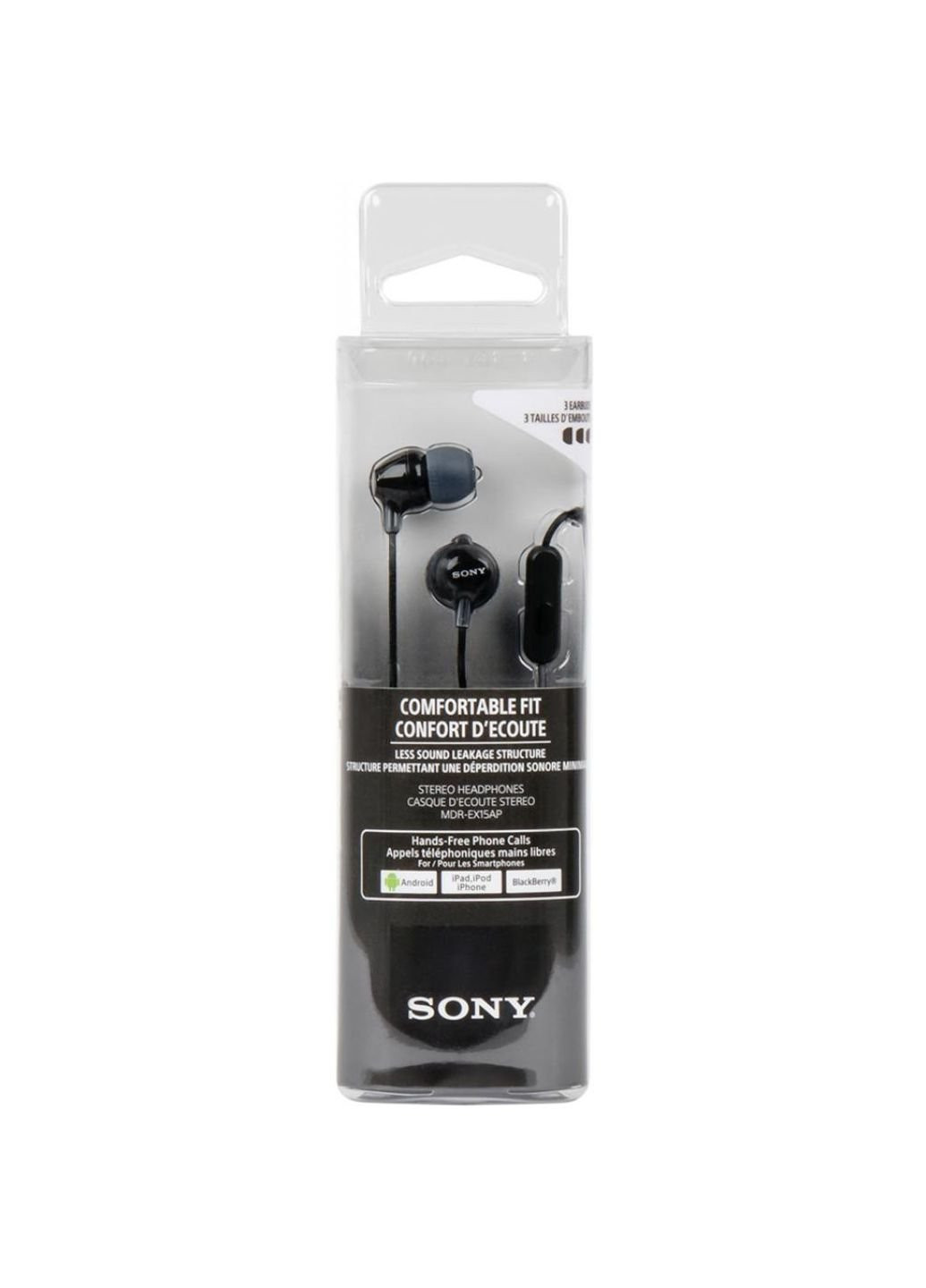 Наушники (MDREX15APB.CE7) Sony MDR-EX15AP Black (253546272)