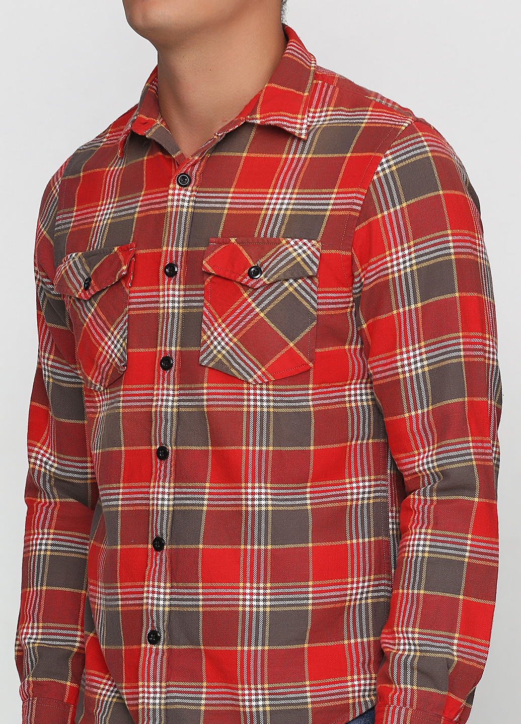 Красная кэжуал рубашка в клетку Ralph Lauren с длинным рукавом
