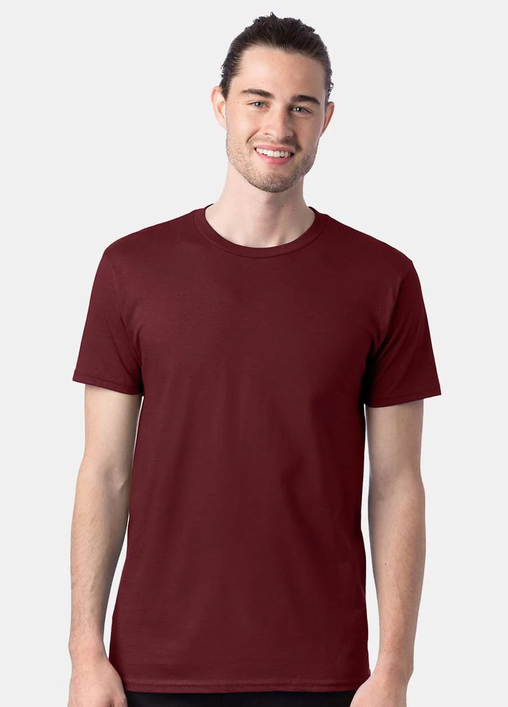 Бордовая футболка Hanes