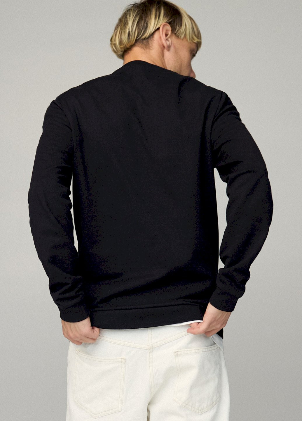 Черный світшот чоловічий basic /no flis/ YAPPI рисунок (254557666)