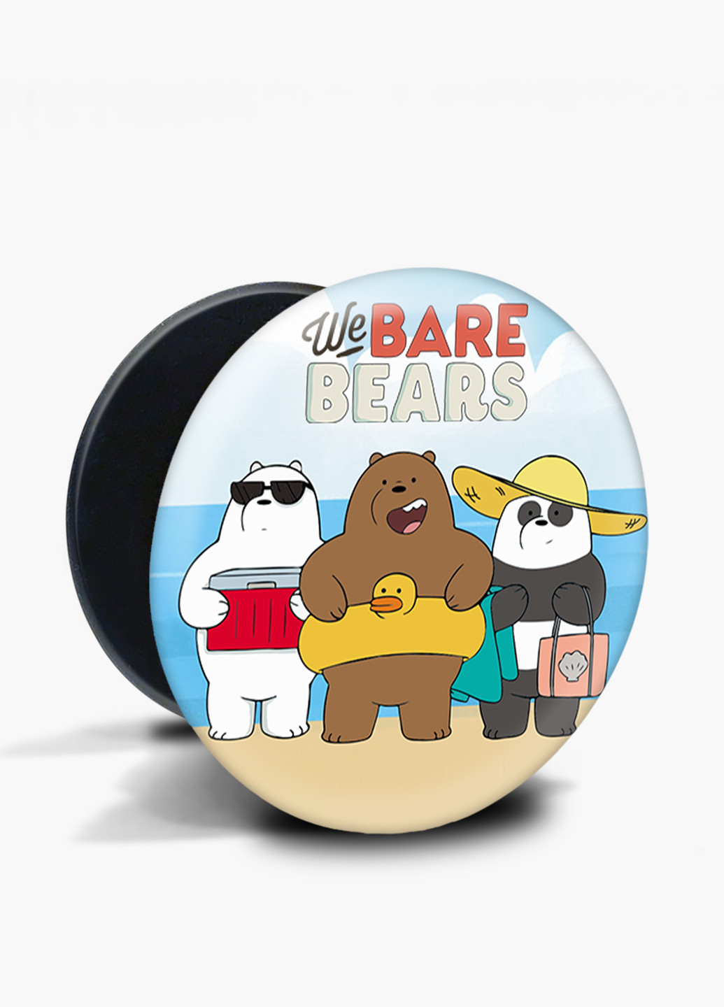 Попсокет (Popsockets) тримач для смартфону Вся правда про ведмедів (We Bare Bears) (8754-2893) Чорний MobiPrint (229014762)