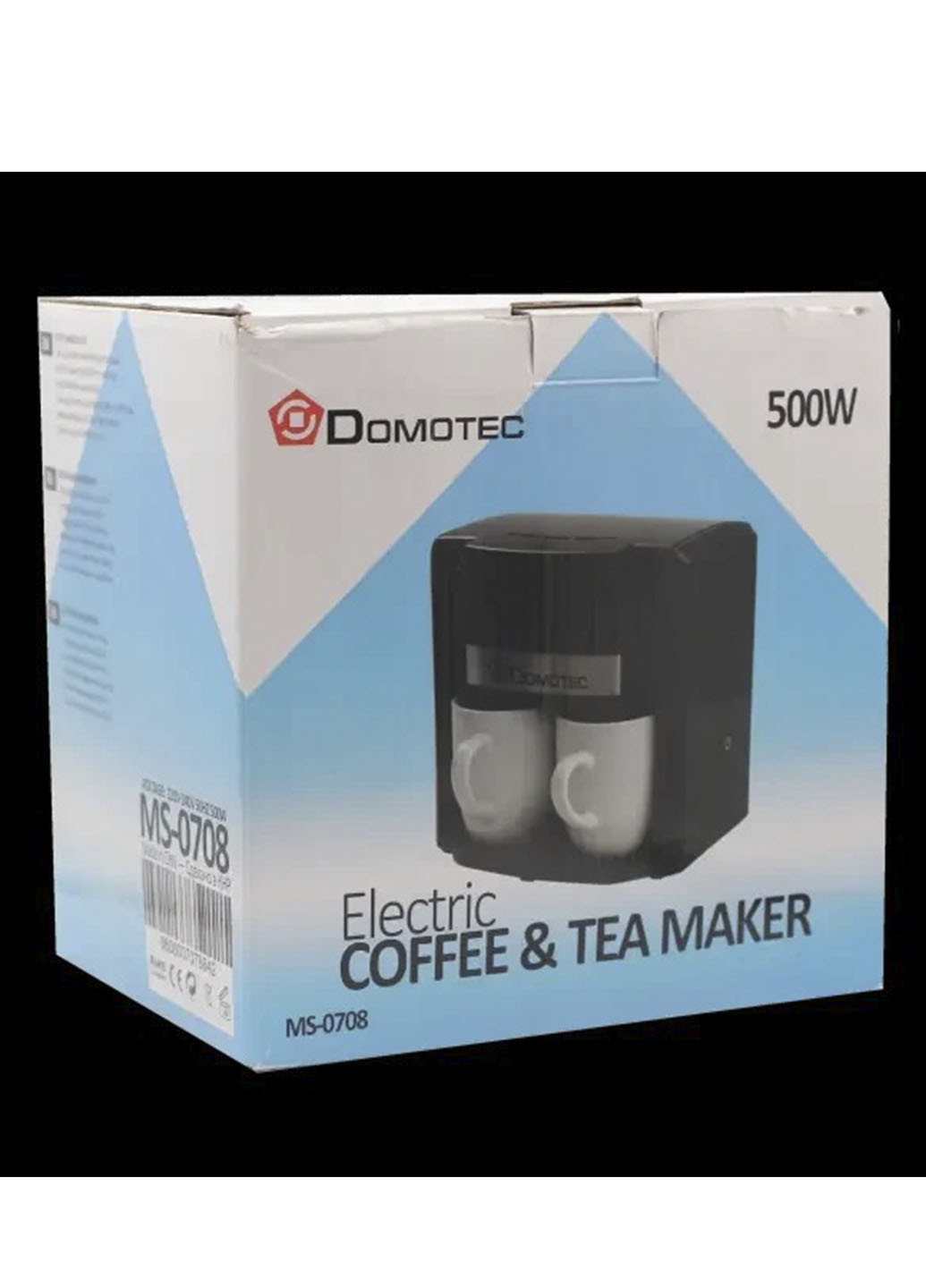 Электрическая кофеварка MS0708 с двумя чашками по 150 мл Domotec (254091198)