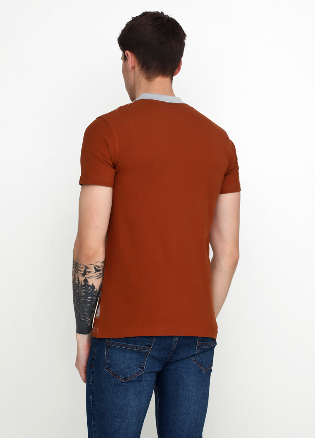 Светло-коричневая футболка-поло для мужчин West Wint с рисунком