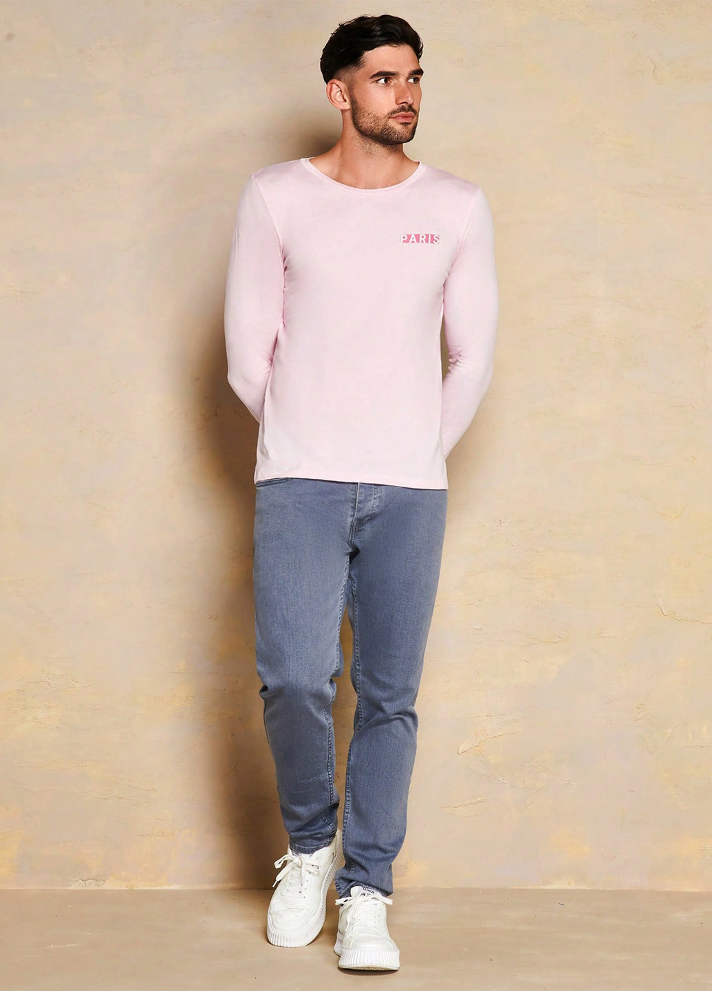 Лонгслів SHEIN напис світло-рожевий кежуали бавовна, трикотаж