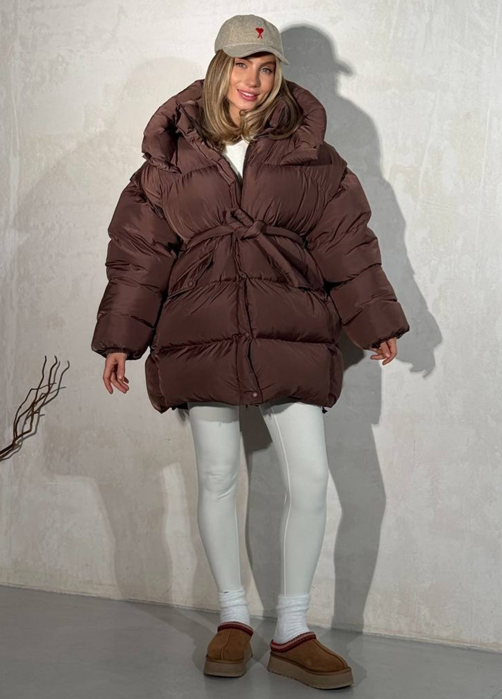 Кофейная зимняя куртка куртка-трансформер No Brand