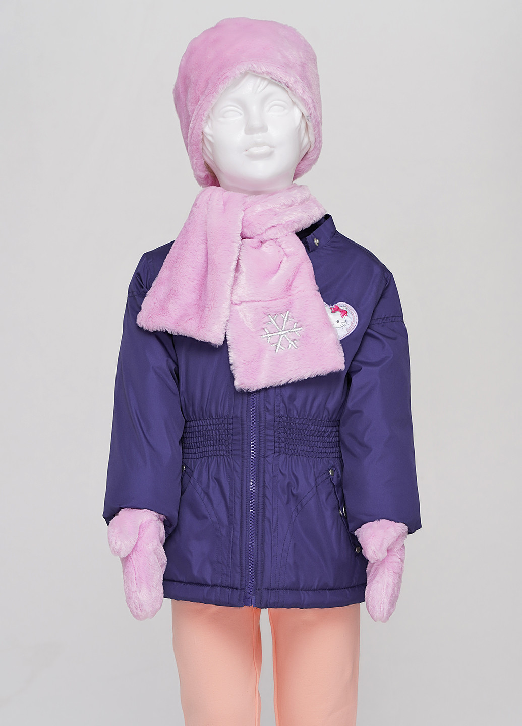 Світло-рожевий демісезонний комплект (шапка, шарф, рукавиці) Asos