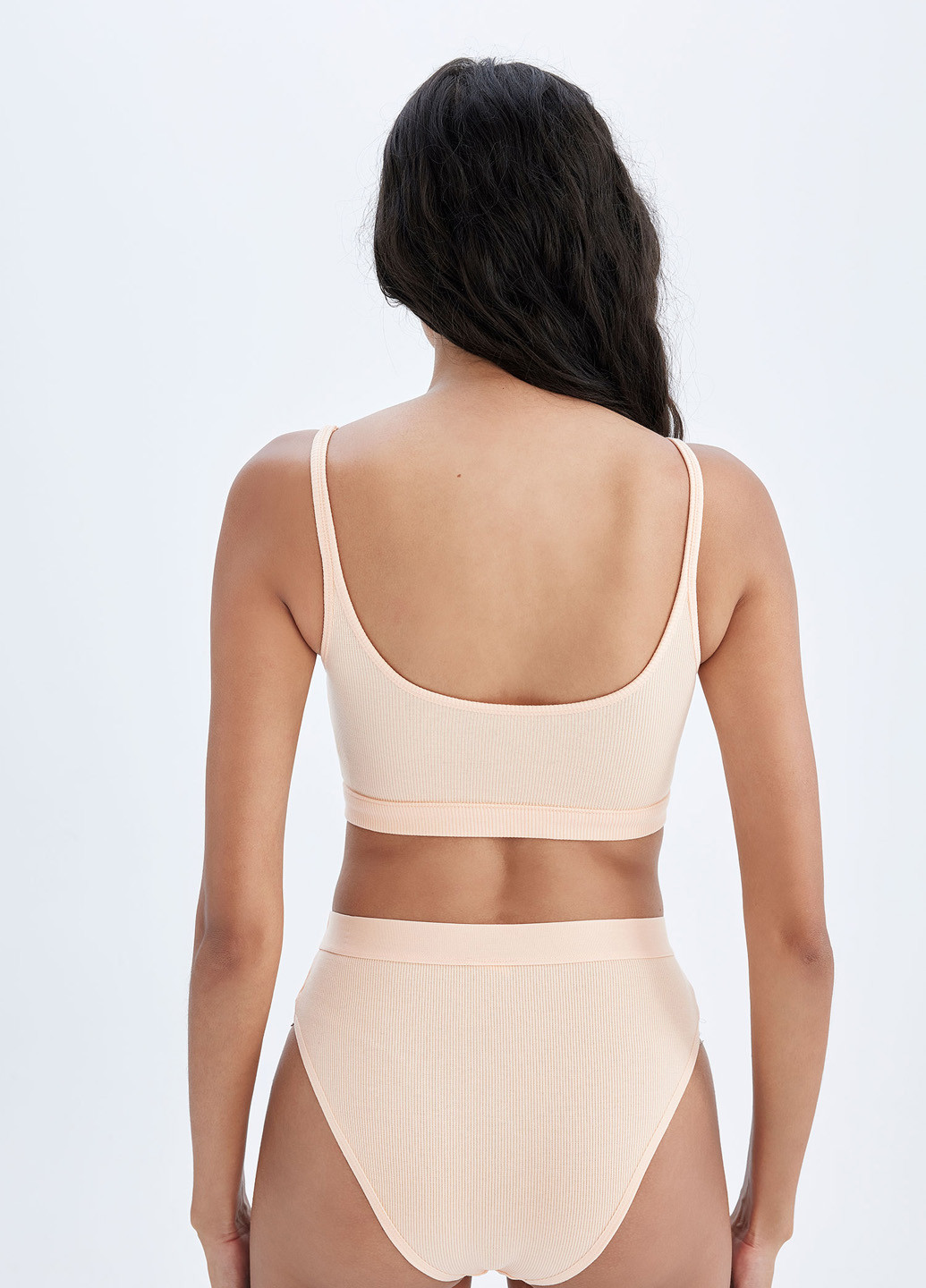 Бежевий топ бюстгальтер DeFacto без кісточок бавовна