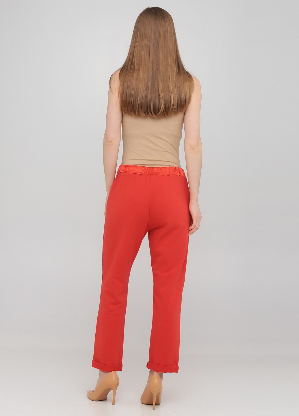 Красные кэжуал демисезонные укороченные брюки Tensione IN