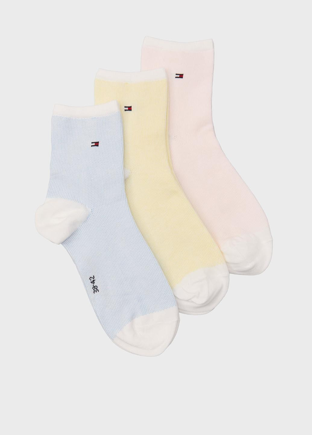 Комбіновані шкарпетки (3 пари) Tommy Hilfiger однотонні (344509093)