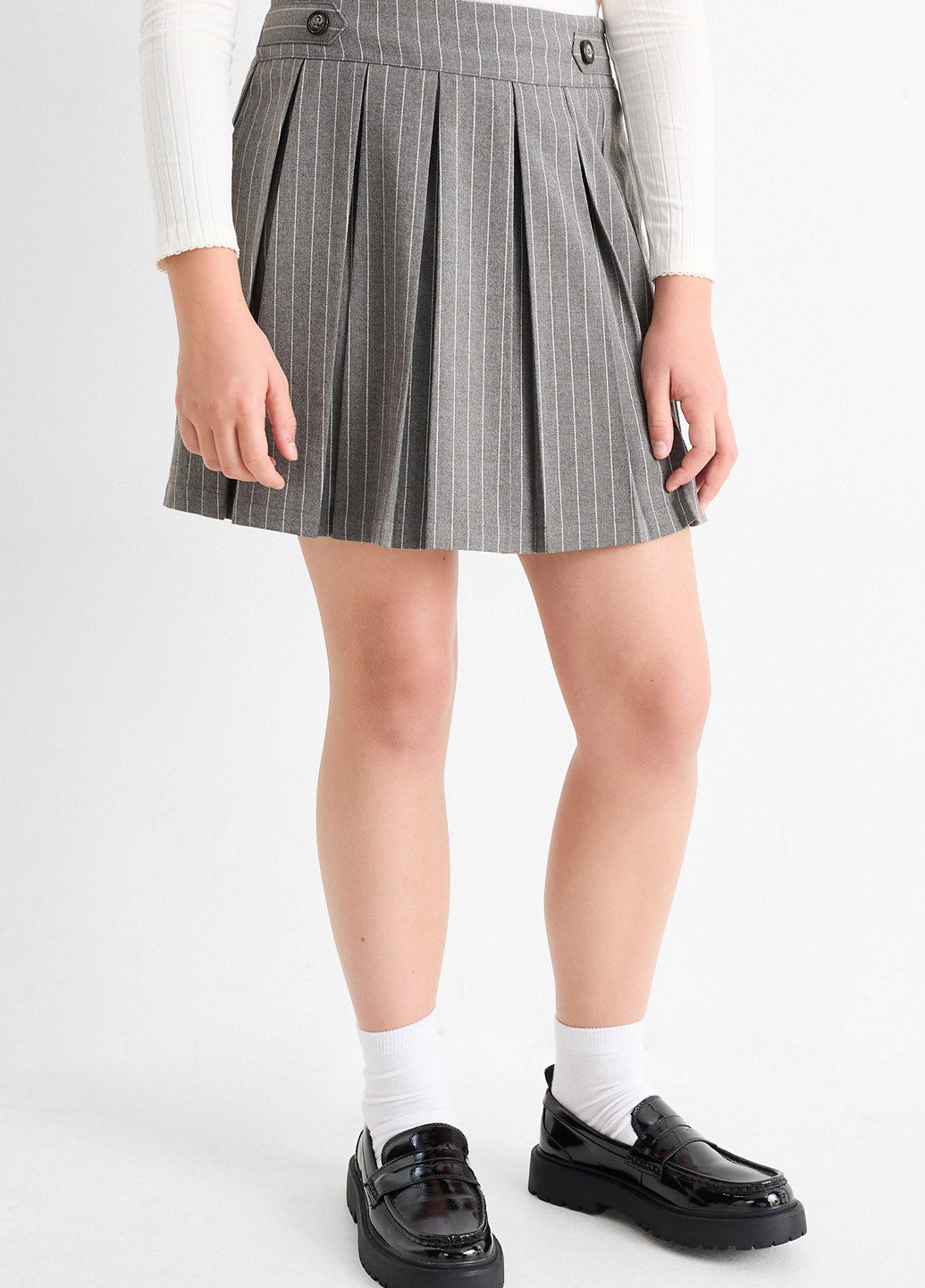 Серая кэжуал в полоску юбка C&A клешированная