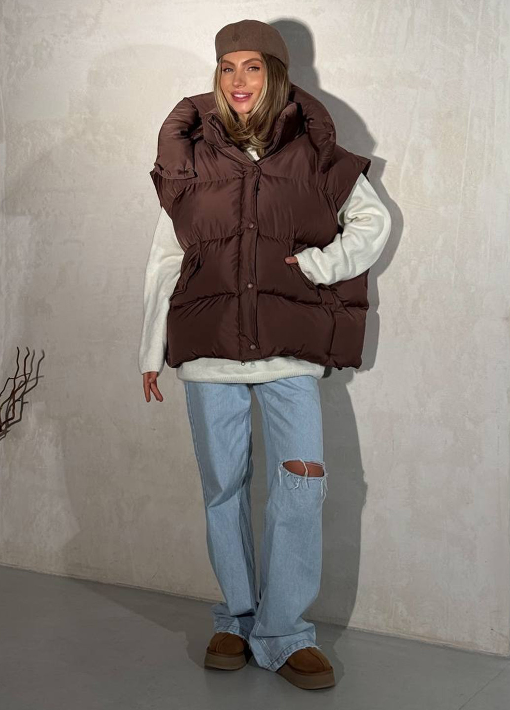 Кавова зимня куртка No Brand