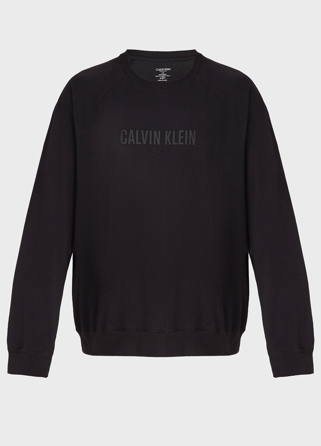 Черный свитшот Calvin Klein логотип без декора (328209676)