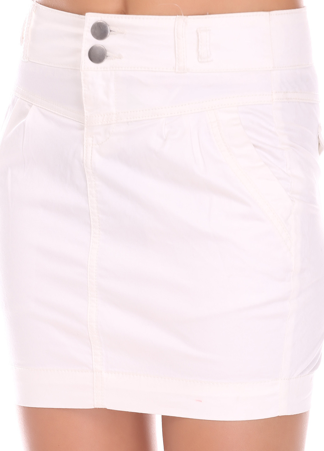 Белая кэжуал однотонная юбка Cache Cache со средней талией