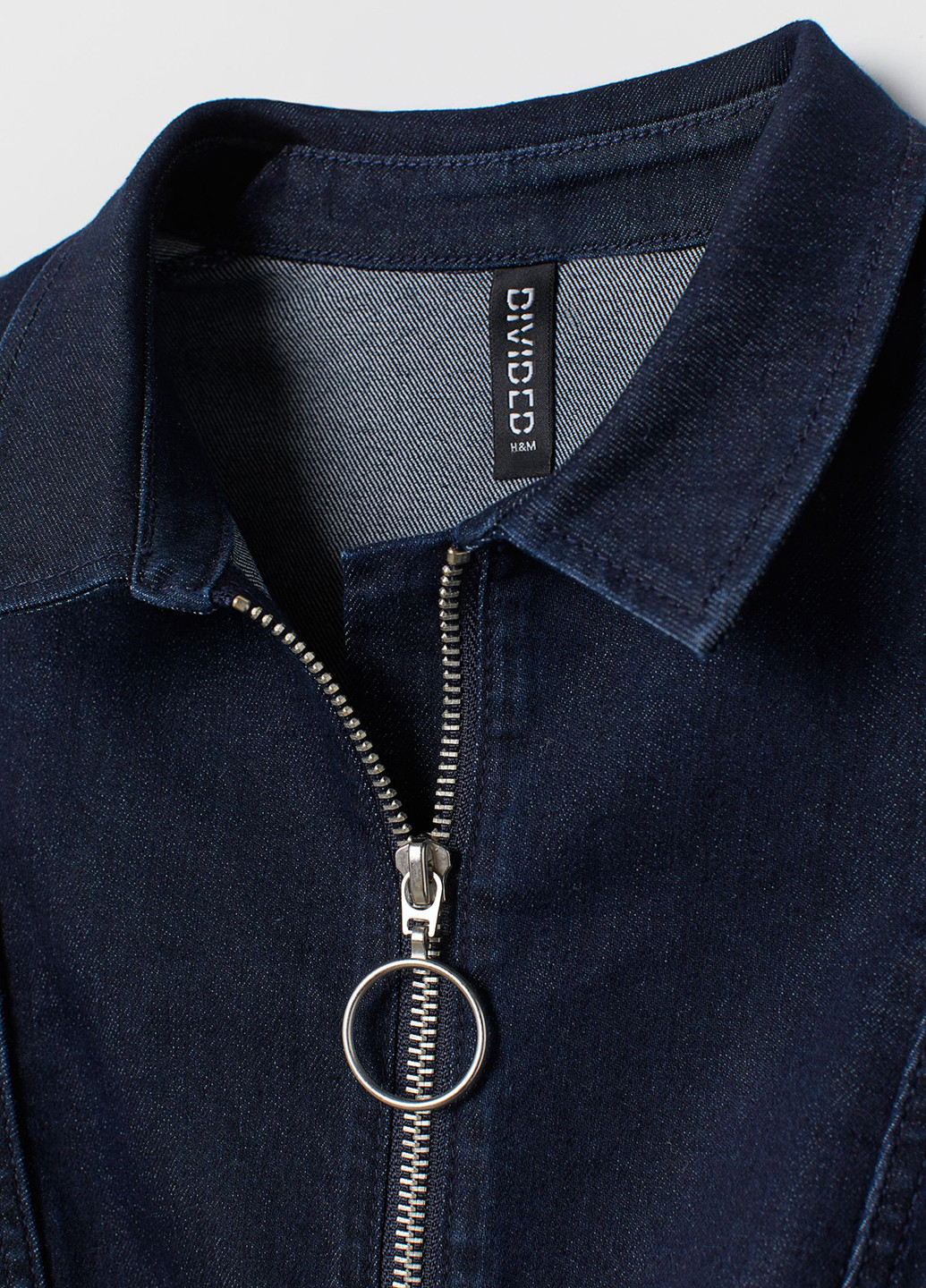 Темно-синее джинсовое платье H&M однотонное