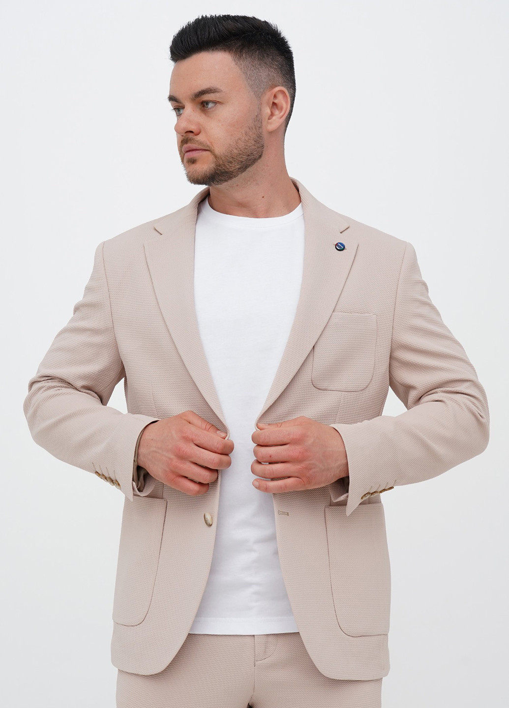 Бежевий демісезонний костюм (піджак, штани) брючний Trend Collection